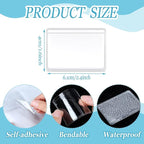 Jeyiour 100 Pcs Label Holders Adhesive Nameplate Pockets Storage Bin Labels Index Card Holder Shelf Plastic Peel Stick for Classroom Supermarket Bookshelf Library Student Box Drawer (2.4 x 1.6 Inch)