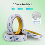 Double Sided Tape 9448A 1" x 33Ft Pack of 2 Made of 3M Super Sticky Adhesive Tape Ultra Thin Translucent Tissue Tape for Laptop Cell Phone Repairs Arts Crafts