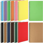 Leelosp 12 Pack Small Spiral Notebook A5 Lined College Ruled Spiral Journal Notebook 5.5 x 8.3 Inch Kraft Cover, 120 Pages for Work Students Office Business(Multi Colors)