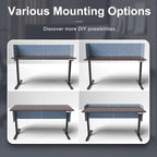 ERGO COLLECT Desk Privacy Panel,2PCS L-Shaped Clamp-On Office Desk Divider,2-in-1 Adjustable Acoustic Desktop Partition Or Under Desk Modesty Screen,for Office,Home,Felt(Blue, 47.2" x 17.7")