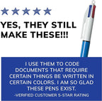 BIC 4-Color Original Retractable Ballpoint Pen with 1.0 mm Medium Point, 3-Count in Assorted Ink