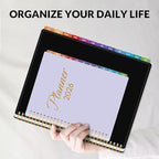 GNL 2026 Planner, Weekly and Monthly Planner January - December 2026, 8.5" x 11" Monthly Planner with Waterproof Flexible Cover, Spiral Binding Notebook with Colorful Tab, Pockets, Bookmark, Black