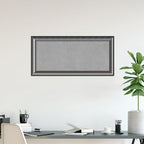Amanti Art Silver Framed Magnetic Board 26x54 Oversize Vision Board for use with Magnets, 100% Metal Sheet to Display Items as Office Decor or for Home Organization in mudroom, Kitchen or Kids Room