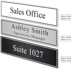 2" x 8" Personalized Office Aluminum Name Plates, Custom Elegant Name Plates for Office Door or Wall Sign, Door Name Plate with Adhesive, 3 Colors Available (Silver, Black, White)