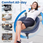 CushZone Seat Cushion, Memory Foam Office Chair Seat Cushion for Office Chairs/Car/Long Trip/Desk Chair/Gaming, X-Large Size for Sciatica & Hip & Tailbone Pain Relief, Sciatica Support (Light Gray)
