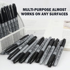 Yocfon Permanent Markers Bulk, 144 Count Black Permanent Markers Set, Fine Tip, Waterproof Markers, Works On Plastic, Wood, Stone And Metal For Doodling, Marking
