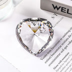 SWTHONY 60mm Crystal Diamond Paperweight Heart Shaped Glass Gems Big Fake Diamonds for Women Desk Nail Background for Pictures Wedding Centerpiece Clear