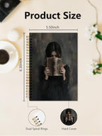 Gothic A5 Hardcover Spiral Notebooks - Dark Academia Goth Girl Witchy Journals for Daily Writting Note Taking, Black Vintage Notebook Journalling Witchy Gifts for Women/ Teens/ Students/ Book Lover