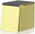 Legal Pads 8.5 X11, Narrow Ruled Notepads, 12 Pack, 50 Sheet/Pad, Yellow Legal Pads, Tear Off Notepad, Perforated Writing Pad, Notebook Paper College Ruled, Notepads for Office Home School, Notepad