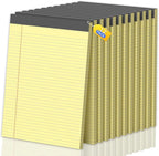 Legal Pads 8.5 X11, Narrow Ruled Notepads, 12 Pack, 50 Sheet/Pad, Yellow Legal Pads, Tear Off Notepad, Perforated Writing Pad, Notebook Paper College Ruled, Notepads for Office Home School, Notepad