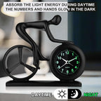 CIGERA Racing Bicycle Desk Alarm Clock Battery Operated, Glow-in-The-Dark Dial, Silent Non-Ticking | Unique Cycling Gift for Cyclists, Students, Teachers | Office, Desk, Shelf Decor