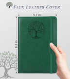 Biuwory Lined Journal Notebook for Women Men,256 Pages A5 Hardcover Leather Journals for Writing,Travel,Business,Work & School,College Ruled Notebooks for Note Taking,Diary Notepad 5.7"×8.3"(green)