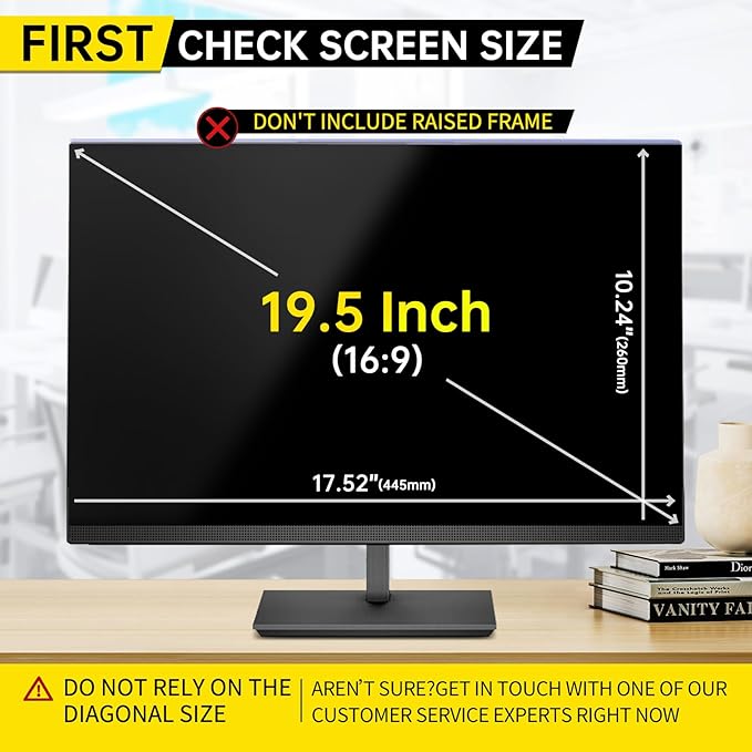 DEJIMAX 19.5 Inch Computer Privacy Screen for 16:9 Computer Monitor, Anti-Blue Light Monitor Privacy Screen Filter, Anti-UV Computer Shield