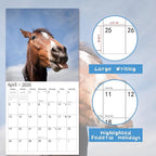 2026 Wall Calendar,Funny Calendar 2026, November 2025 - December 2026, Wall Calendar Funny Animal Memes, 12" x 24" Opened, Full Page 12 Months Thick Paper for Gift Calendar Organizing Planning