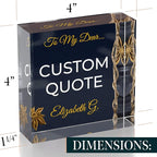 Custom Acrylic Sign Personalized, Custom Desk Name Plate, 18 Styles, (4"x4"), With Gift Box, USA Made by Acryluxe. (Trenton)