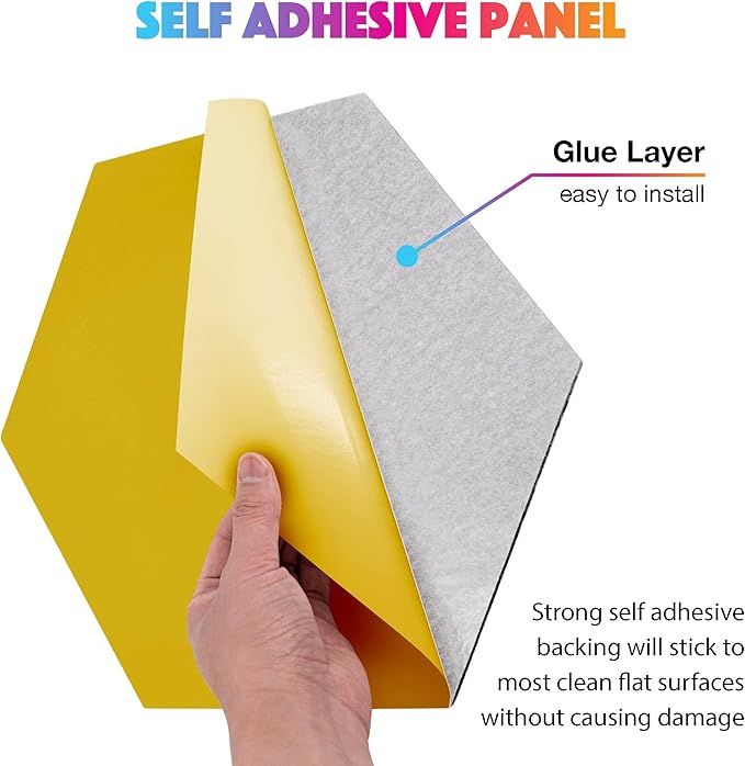 Acoustic Panels 18 Pack Soundproof Wall Panels, 14" X 12" X 0.4" Sound Proof Panles, High-Density Wall Decoration Sound Absorbing Panel, Hexagon Wall Panel for Home Office with Self-Adhesive(Gray)