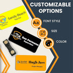 Ships Next Day Magnet Me Up Custom Printed Magnetic Name Tag Badge with Logo (Left), 1.5x3 inch, Full Color Customizable Identification Label, for Schools, Offices, Businesses, Made in USA