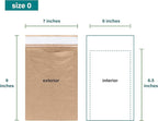 Elementree Small Recyclable Kraft Paper Padded Mailers 7" x 9" (Size #0) - 50 Brown Padded Mailing Envelopes - Flexible Padded Envelope Inner Eco-Cushioning - Made in the USA (01910)