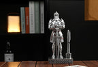 Amoysanli Knight Pen Stand Decoration Resin Pen Holder Art Craft Paperweight for Desktop Organizer Festival Gifts for Boyfriend Husband Dad Son(Silver)