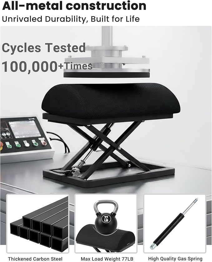 Wikabex Truly Infinite Height Adjustable Footrest｜No Bending Needed—Foot Step-to-Adjust｜2.7"-13.1" Height｜Washable｜Foot Rest Stool for Under Desk at Work, Office/Home/Gaming/Study Desk Essentials