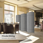 Cocosica Folding Room Divider, Weave Fiber Privacy Screen, Extra Wide Room Screen Divider Separator, Decorative Separation Wall Divider, Freestanding Room (Grey, 6-Panel)