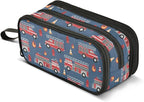 BOENLE Custom Fire Trucks Pencil Case Box Boys Girls Personalized Name Large Pencil Pouch Stationery Pen Bag Organizer for Kids Adults School Office