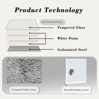 JYYPWB Magnetic Large Glass Board 72"x 48" Dry Erase Writing Board Premium Tempared Galssboard Frameless Message Board with Full Accessories Wall Mounted White Board