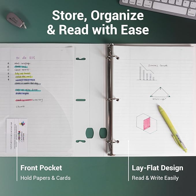 MUKAWA 1 Inch 3 Ring Binder, D-Ring Binder Holds 250 Sheets, PP Cover with Writable Spine Label, Lay-Flat Design, Letter Size 8.5x11, Lightweight for School, Office & Home Organization, 1 Pack, Beige