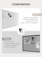 Bumusty Large Felt Bulletin Board 48" x 36" Cork Board Alternative-12 Pack with 70 Safe Removable Adhesive Tabs, Cork Boards for Walls Cork Board for Home Office Classroom Pin Board (Silvery Gray)