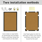 OWLKELA 2 Pcs Cork Board, 17.7"X 13.3" Bulletin Board, Vision Board, Notice Pin Board, Ideal for Office & Home Decor, School Message Board