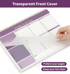 ALKALO Weekly To Do List Notepad, 52 Undated Sheets （8.5"×11") Duplex-Printed Weekly Desk Planner For Work Home School Office Desk Accessories Supplies & Goal Setting Tasks - Purple