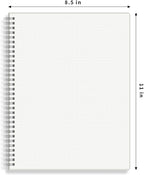 HULYTRAAT Large Dot Grid Spiral Notebook, 8.5" x 11", Premium 100gsm Ivory White Paper, Sturdy See-Through Cover, 128 Dotted Pages per Notebook(2 Pack) for Home, School, Office, Artist Writing/Drawing
