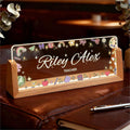 Custom Desk Name Plate Personalized, Light Up Office Acrylic Name Sign for Boss Coworker Teacher, Employee Appreciation Gift, Professional Office Decor