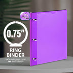 WOT I 4-Pack Telescoping 3 Ring Binder(0.75"), Expandable Flexible Binder - Patented Design for Easy Portability, Holds 160 Sheets, 4 Vibrant Colors, Perfect for School, Office&Home Organization