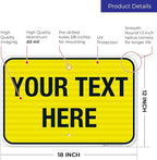 Personalized Custom Yellow Background Customize for Office, Business, Workplace, Home, Airbnb, Delivery Sign, 12x18 Inches, 3M EGP Reflective .063 Aluminum, Fade Resistant, Made in USA by Sigo Signs