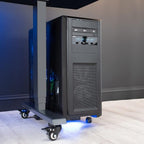 VIVO Large Computer Tower Desktop ATX-Case, CPU Steel Rolling Stand, 7.8 to 14 inch Wide Adjustable Mobile Cart Holder with Locking Caster Wheels, Gaming PC Holder, Black, CART-PC01L