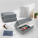 Lineco, 9x12 Clamshell Archival Folio Storage Box, 3" Deep, Acid-Free with Metal Edge Preservation Box. Preserves Picture Magazines Longevity, Organize Photos or Documents, Artwork, DIY
