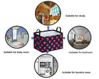 FUULOXE Rectangular Valentines Basket Storage Bin for Shelves Girls Gifts Baskets Foldable Box with Handles for Home Office Car Dormroom Valentine's Day Party Supplies