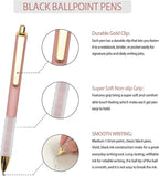 Linbsunne Ballpoint Pens Black Medium Point 1mm Pen with Super Soft Grip Ball Point Pen for Men Women Retractable Pens