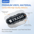 ASAVI Trash & Recycle Stickers – 2-Pack Self-Adhesive Vinyl Labels, Waterproof & Durable (Green Black, Medium 6.3 x 2.7 inches)