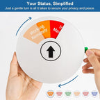 6-Sided Office Door Sign with Magnetic & Adhesive Backing - Rotating Privacy Indicator for Meeting, Do Not Disturb, Remote Work, Please Knock, Out of Office, Back Soon - 6 inch Silver ABS Door Hanger (Silver, 6-Mode)