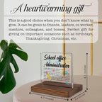 School Office Administrator Gift Sign, Appreciation Plaque for School Secretary or Admin Staff, Funny Thank You Desk Decor for Office Professionals PA070