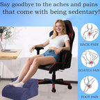 OpyTikar Foot Rest for Under Desk at Work.Multifunctional 3-Tier Foot Stool,with Washable Footrest.for Under Desk,Office Chair Gaming Chair & Sofa,Leg Elevation Pillow,Supports Posture (Dark Blue)