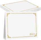 gisgfim 15Pcs Certificate Holders Diploma Covers Single Sided Gold Foil Border Award Certificate Covers for Letter Size 8.5x11 Certificates Cardstock Document Papers Storage Organizer (White)