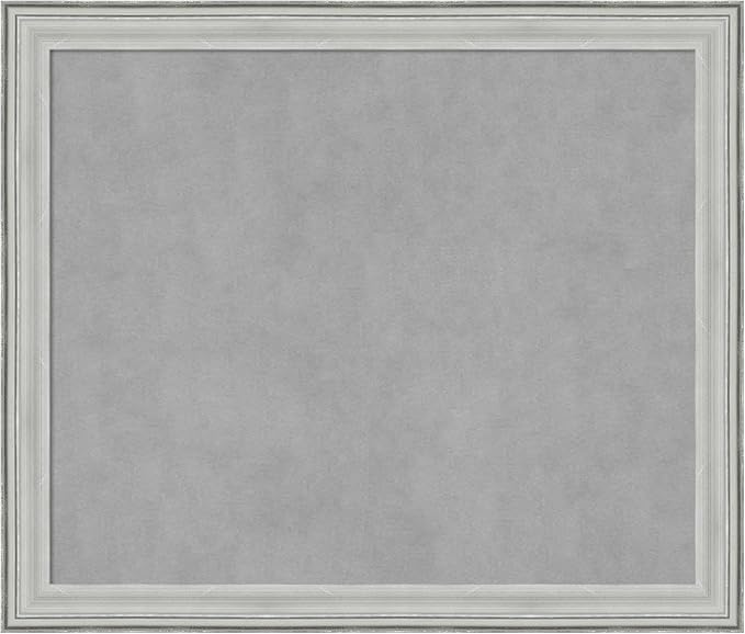 Amanti Art Silver Framed Magnetic Board 23x27 Medium Vision Board for use with Magnets, 100% Metal Sheet to Display Items as Office Decor or for Home Organization in mudroom, Kitchen or Kids Room