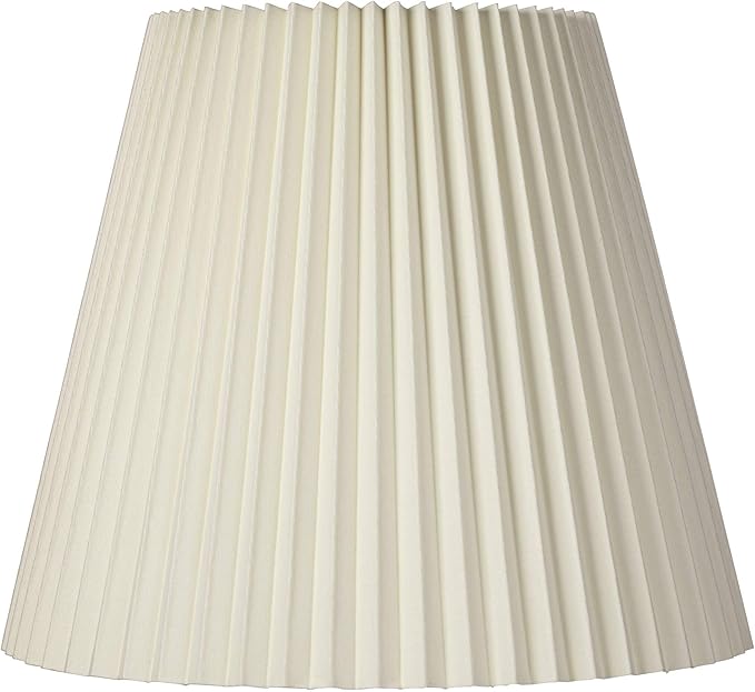 10" Top x 17" Bottom x 14 1/2" High x 14 3/4" Slant Lamp Shade Replacement Large Ivory White Bell Round Traditional Pleated Spider Harp Finial - Springcrest