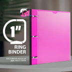 WOT I 4-Pack Telescoping 3 Ring Binder 1 Inch, Expandable Flexible Binder - Patented Design for Easy Portability, Holds 225 Sheets, 4 Bright Colors, Perfect for School, Office&Home Organization