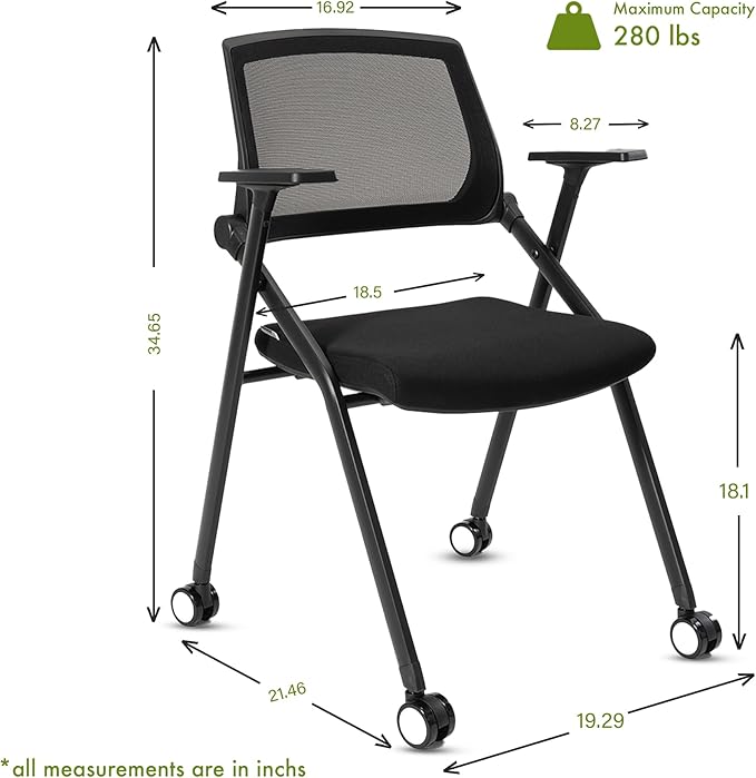 VACYOVKE 40 Pack Folding Chair Portable Nesting Commercial Seat for Events Office School Party Kitchen Dining Conference Waiting Training Room