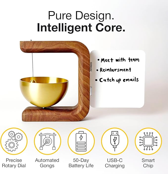 Pro Timer P2 - Elegant Wooden Pomodoro Timer - an Original Productivity Tool with Magnetic Memo Board – High-End Quality Desk Device for Focus, Meditation & Productivity - Ideal for Work & Study