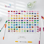 Ohuhu Markers for Adult Coloring Books No Bleeding 120 Colors Coloring Markers Water-based Dual Tips Fineliner & Brush Drawing Pens Art Pens for Kids Adults Sketch Journal - Maui - White
